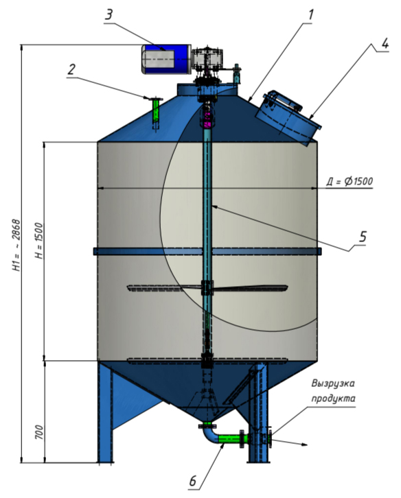 конструкция Емкость с мешалкой ЕК